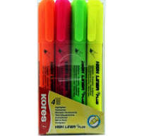 قلم فسفوري ديلي طقم  4 قلم